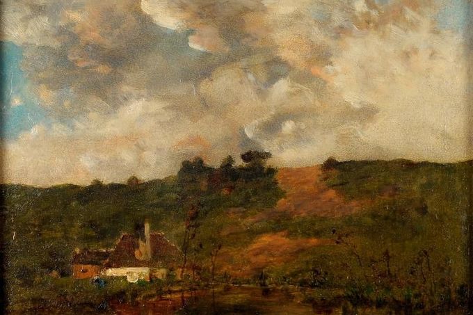 Antonín Chittussi: Krajina. Olej na dřevě, 1880.