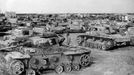 Photo showing tanks left by German army after they lost the Battle of Stalingrad. The Battle was fought during the winter of 1942 to 1943, and won by the Red Army over German invaders.