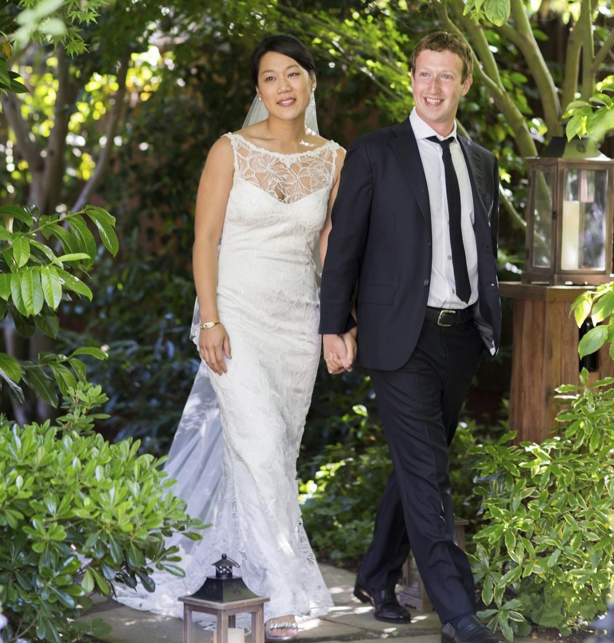 Mark Zuckerberg a Priscilla Chan, svatební foto