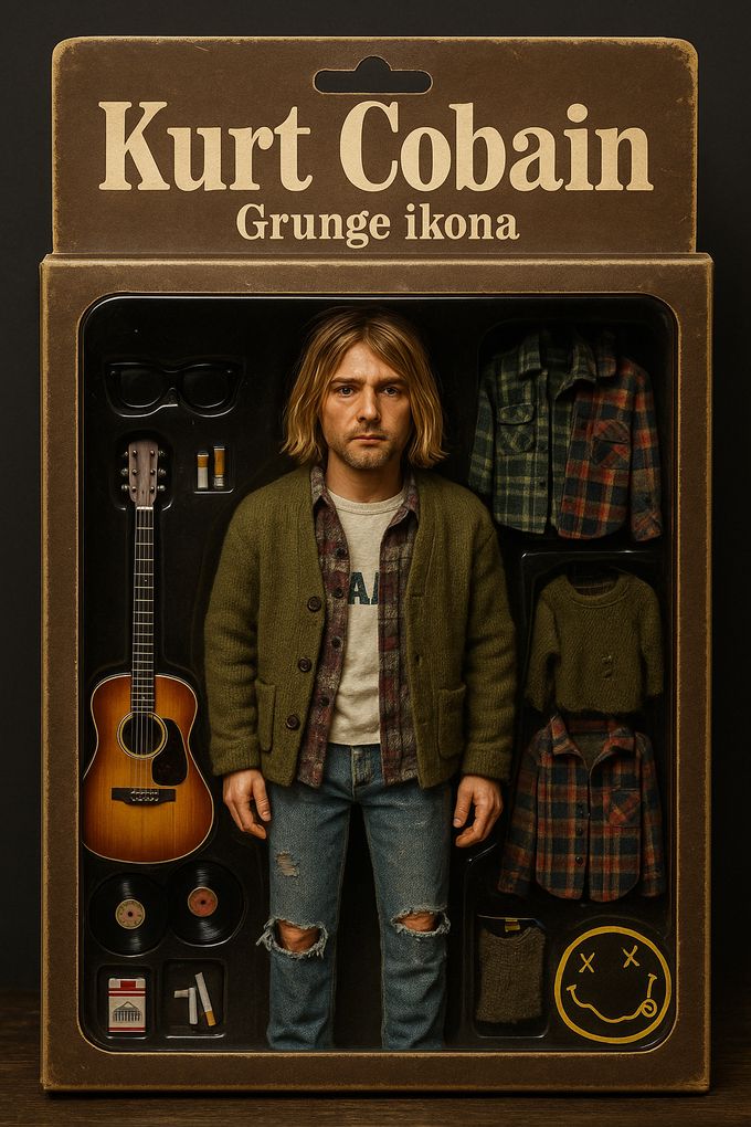 Kurt Cobain. Obrázek vygenerovaný pomocí umělé inteligence