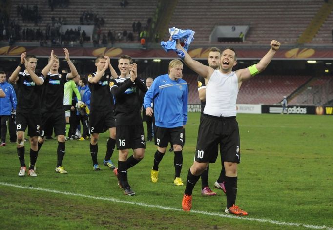 Fotbal, Evropská liga Neapol - Viktoria Plzeň: radost Plzně