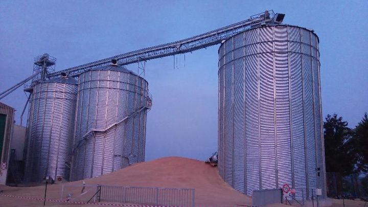 Na Jičínsku se zřítilo dvacetimetrové silo, vysypalo se z něj tisíc tun pšenice