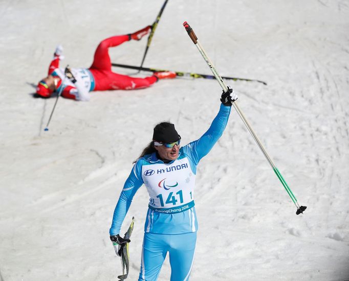 Alexandr Kolyadin (Kazachstán) právě vyhrál zlato na 1,5 kilometru