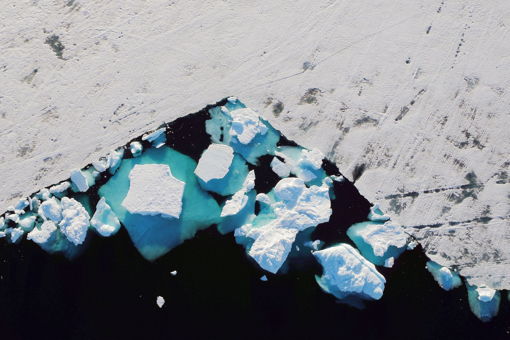 Tání ledovců v Grónsku.