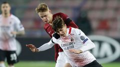 fotbal, Evropská liga 2020/2021, Sparta Praha - AC Milán, Daniel Maldini, Adam Karabec