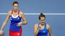 Barbora Strýcová a Karolína Plíšková ve finále Fed Cupu 2016