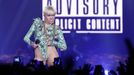 U.S. singer Miley Cyrus performs at the O2 Arena in central London