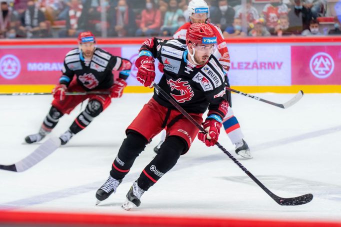 1. finále Generali Česká Cupu 2020, Třinec - Pardubice: Domácí útočník Filip Zadina.