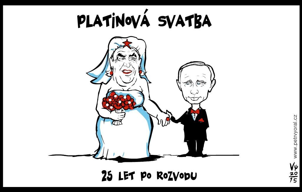 Miloš Zeman Vladimir Putin svatba kresba