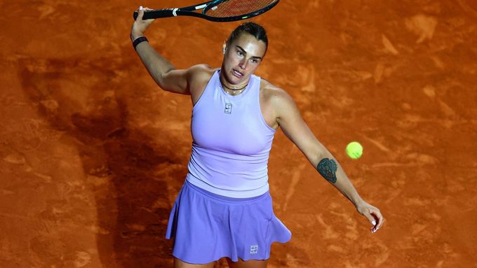 Aryna Sabalenková během čtvrtfinále v Římě