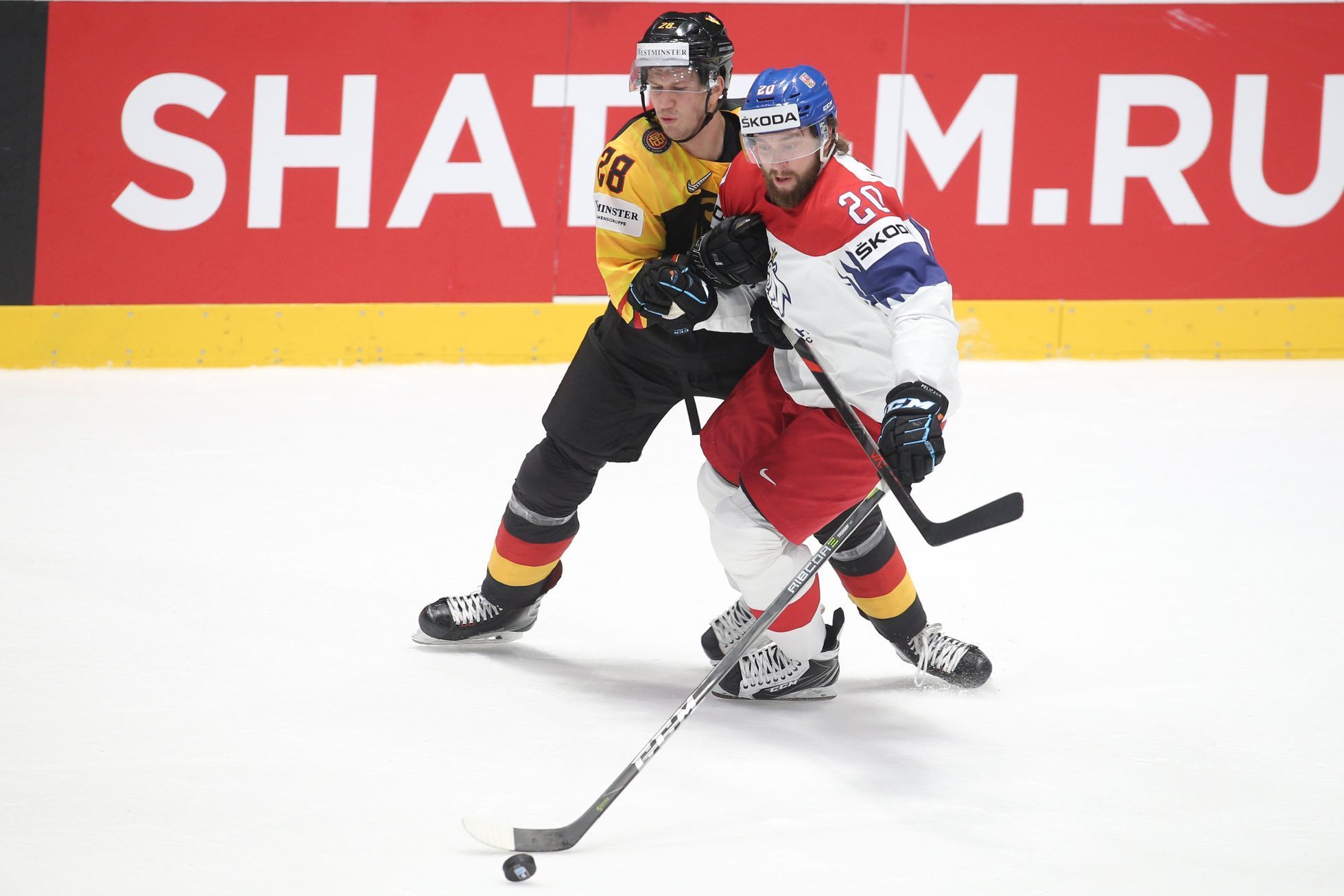 Frank Mauer a Hynek Zohorna ve čtvrtfinále MS 2019 Česko - Německo