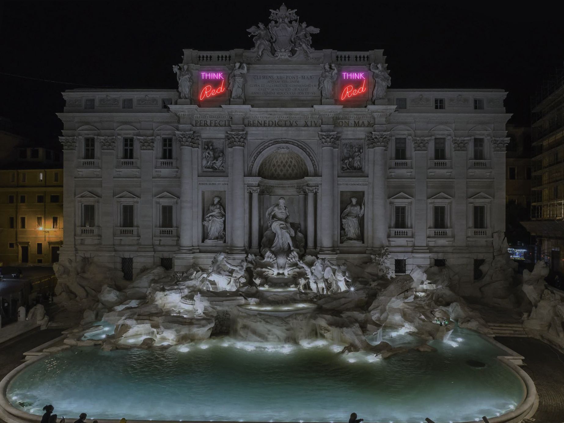 Fontana di Trevi - neon Rome