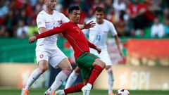 fotbal, Liga národů 2022, Portugalsko - Česko, Jakub Brabec, Cristiano Ronaldo