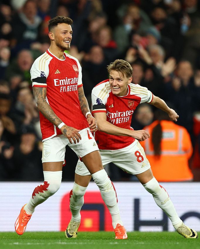 Ben White a Martin Odegaard, Arsenal - Chelsea