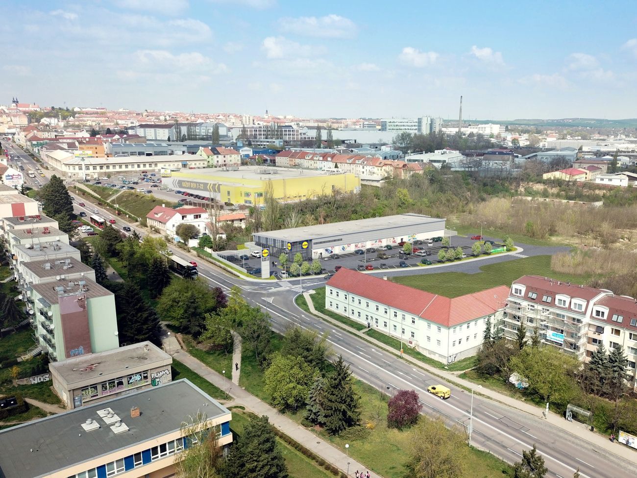 Lidl Znojmo - Vídeňská ulice.