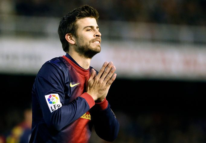 Gerard Piqué v zápase s Valencií (2013)