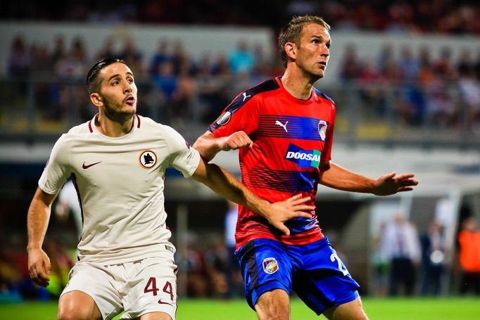 EL, Plzeň-AS Řím: Marek Bakoš - Konstantinos Manolas (44)