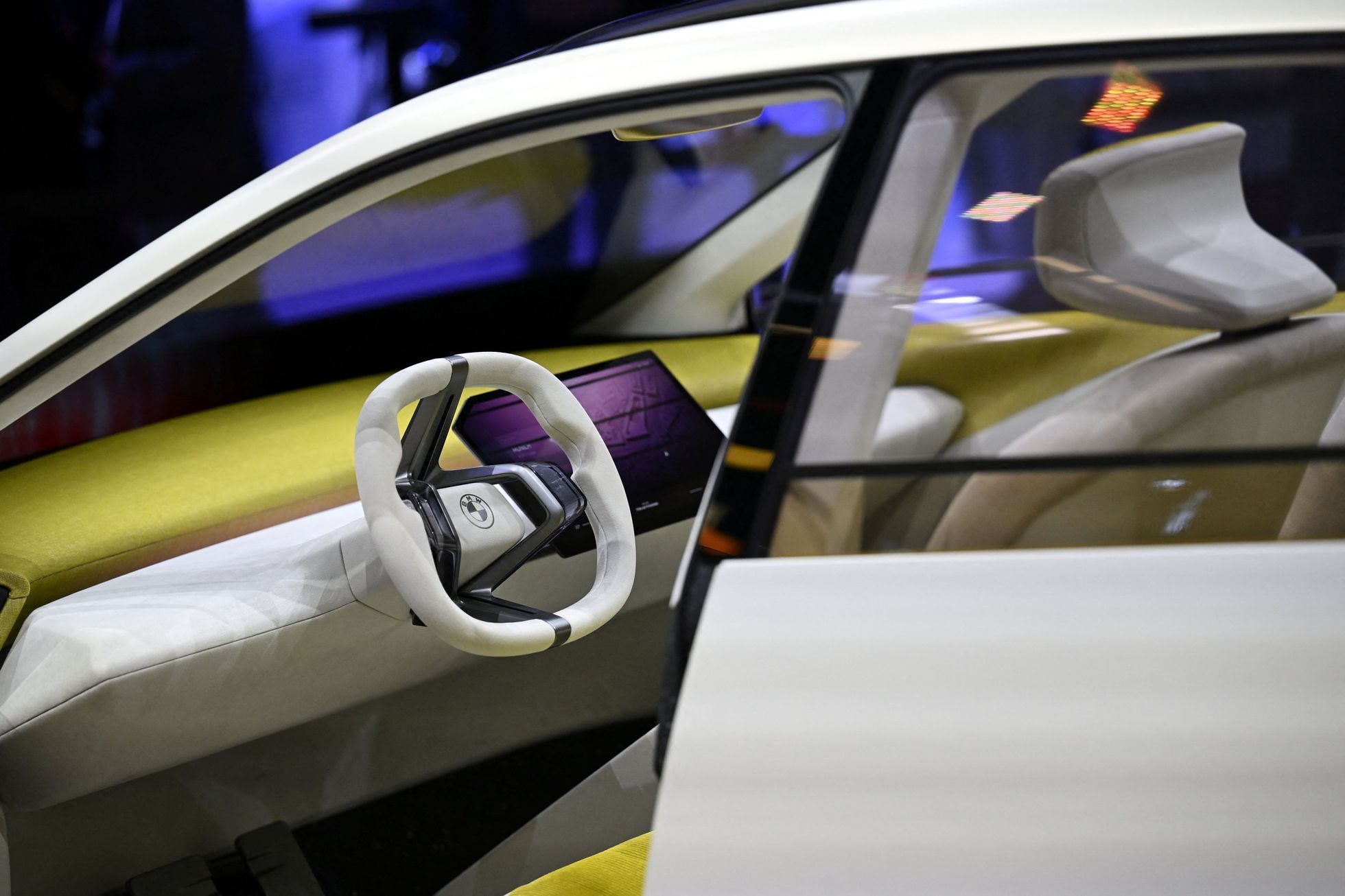 A BMW Vision Neue Klasse is displayed during an event a day ahead of the official opening of the 2023 Munich Auto Show IAA Mobility, in Munich, Germany, September 4, 2023