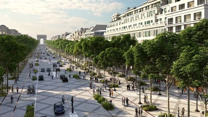 Slavnou pařížskou třídu Champs-Élysées čekají zásadní změny. Sledujte vizualizaci