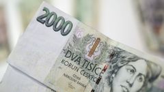 Ilustrační foto, peníze, hotovost, bankovky, Euro, Dolar, Česká koruna, Kč, směna