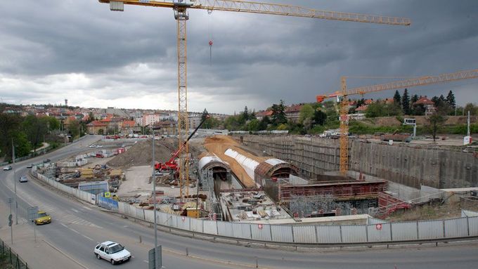 Stavba tunelu Blanka v Praze