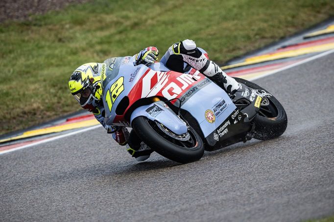 Filip Salač na motocyklu Moto2 týmu Gresini Racing při VC Německa 2023