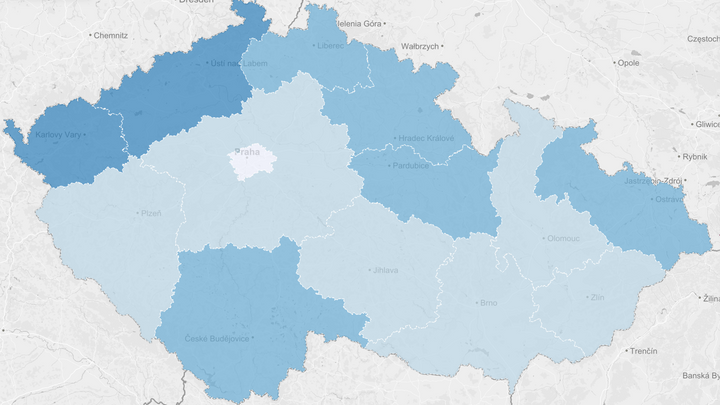 Mapa: V osobním bankrotu se v Česku loni nacházelo přes sto tisíc lidí