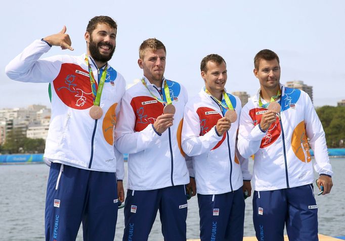 OH 2016, rychlostní kanoistika - K4, 1000 m: Jan Štěrba, Josef Dostál, Lukáš Trefil a Daniel Havel