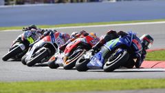 MotoGP 2017: Maverick Viňales (Yamaha), Marc Marquez (Honda), Andrea Dovizioso (Ducati) a Cal Crutchlow (Honda)
