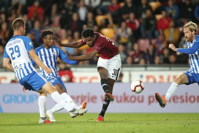 Benjamin Tetteh v ligovém zápase Sparta - Liberec.