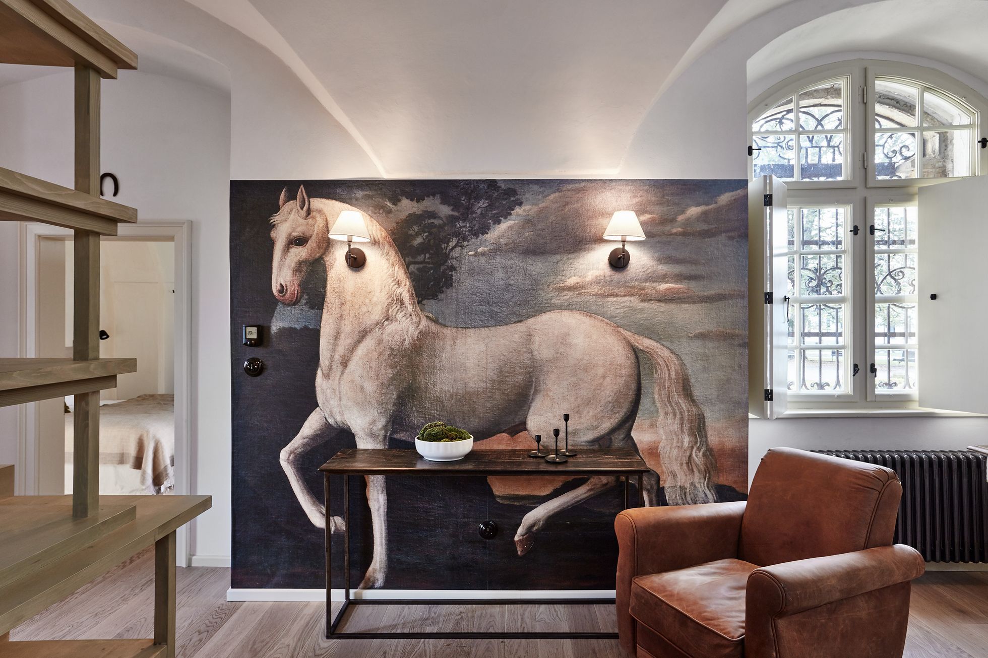 Zámek Žďár nad Sázavou ubytování apartmán u jelena pokoj obraz kůň