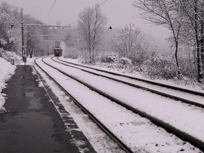 Tak vypadalo úterní ráno v Praze na Žižkově.