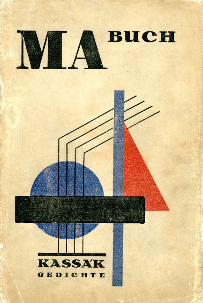 Lajos Kassák: MA-Buch, Gedichte, 1923, obálka, 23,1 × 15 cm, návrh Lajos Kassák