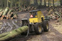 Při stahování dřeva v lese muže rozmačkal traktor