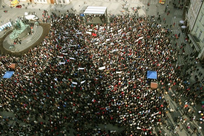 Demonstrace zdravotníků v Praze