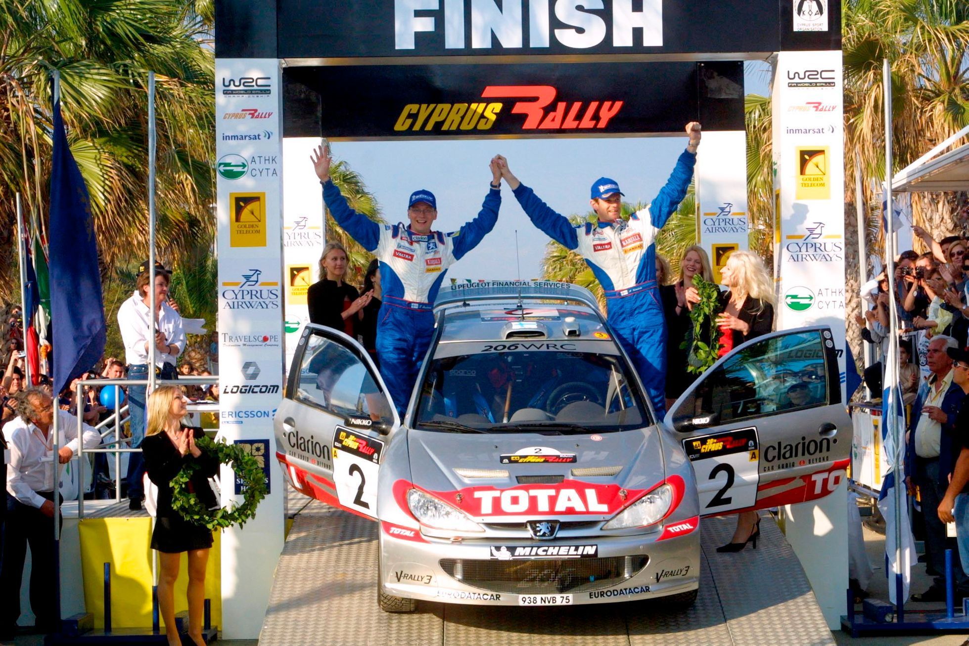 Marcus Grönholm (Peugeot 206 WRC) - vítěz Kyperské rallye 2002