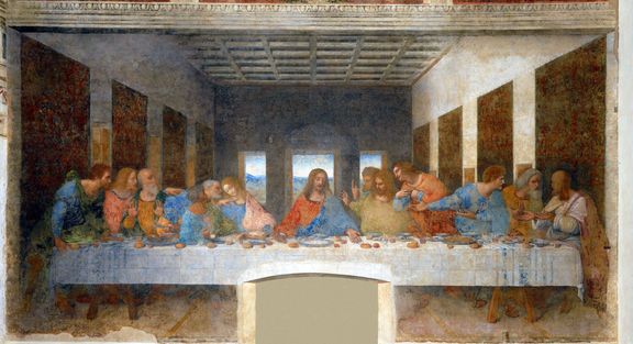 Leonardo da Vinci: Poslední večeře, 1495 až 1498.