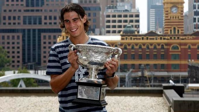 Rafael Nadal s trofejí