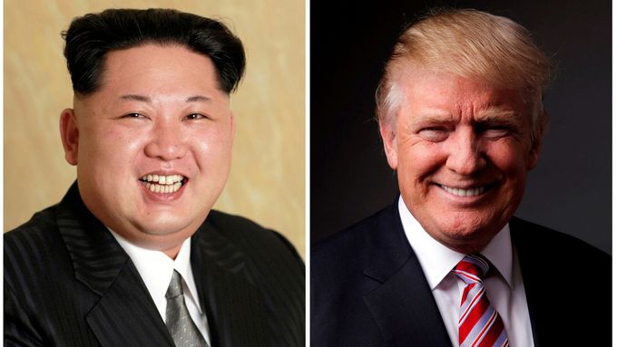 Vůdce KLDR Kim Čong-un a americký prezident Donald Trump.