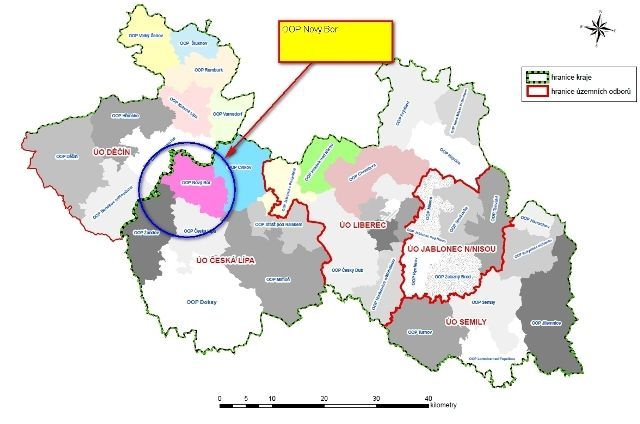 Mapa rizikové oblasti na Šluknovsku