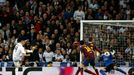 Real Madrid's Benzema scores a goal against Barcelona during La Liga's second 'Clasico' soccer match of the season in Madrid