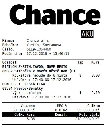 Výherní biatlonový tiket u Chance | Foto: Chance