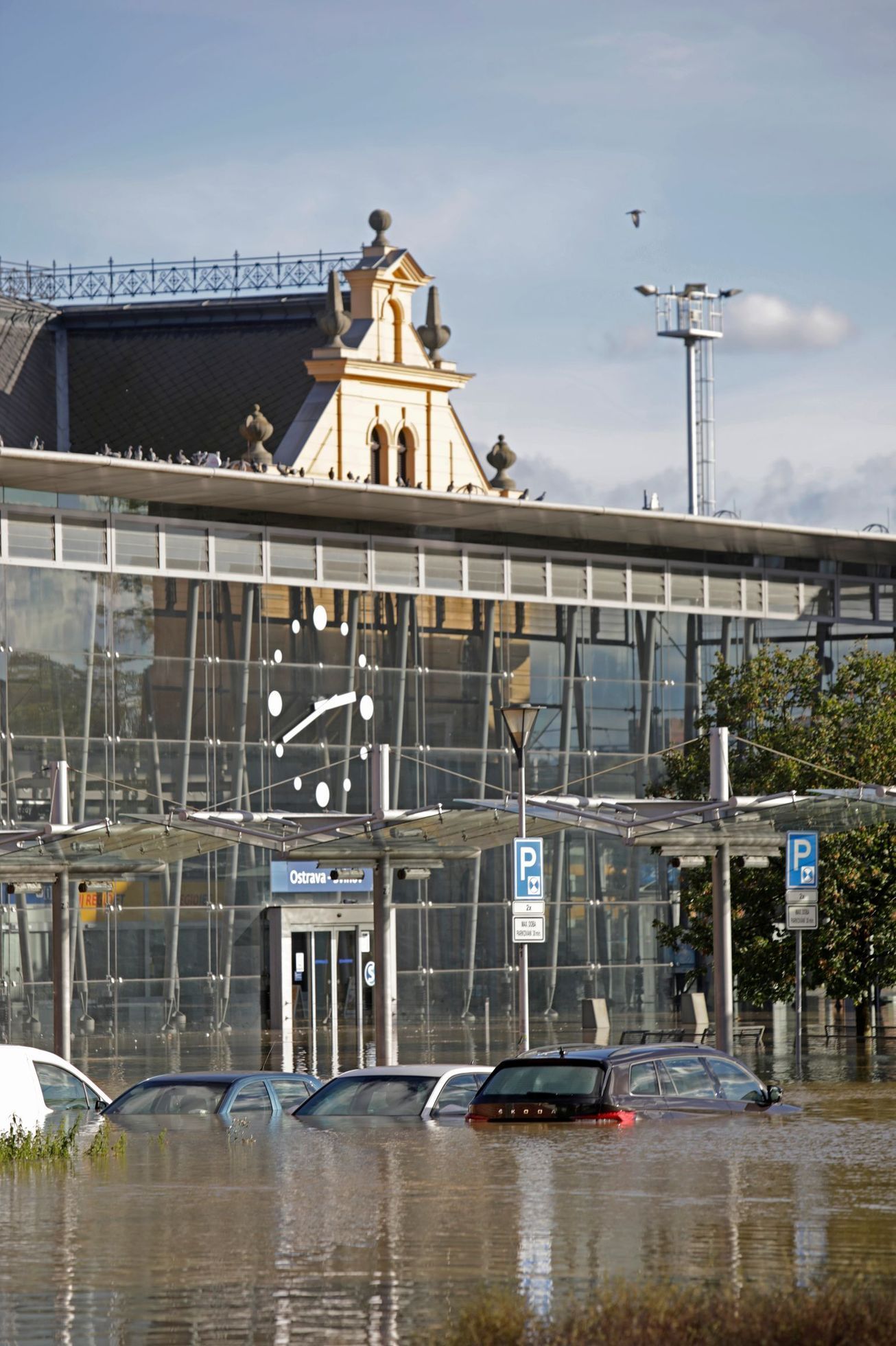 Ostrava, Ostrava-Svinov, nádraží, povodně 2024
