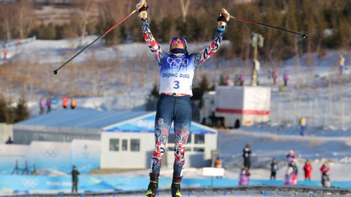 Therese Johaugová, vítězka skiatlonu na olympiádě v Pekingu 2022