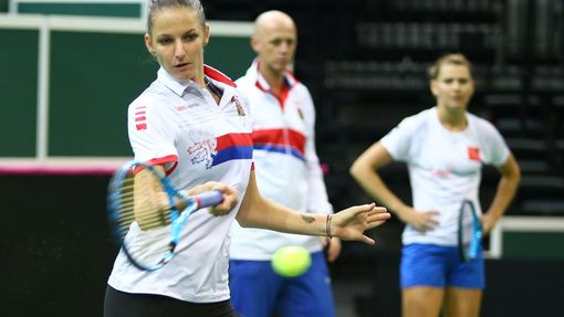 Karolína Plíšková při tréninku na Fed Cup
