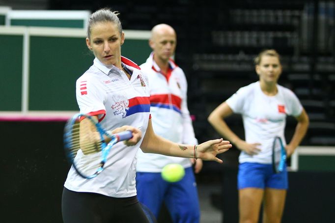 Karolína Plíšková při tréninku na Fed Cup