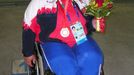 První česká paralympijská vítězka v Pekingu 2008 - koulařka Eva Kacanu.