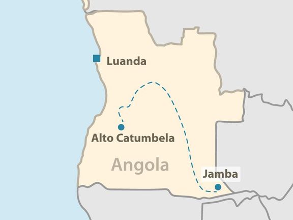     From the town of Alto Catumbela to the base of Jamba.  The Czechoslovaks had to overcome this route across Angola.