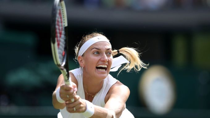 Petra Kvitová v osmifinále Wimbledonu 2019.