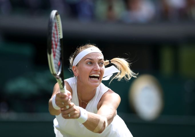 Petra Kvitová v osmifinále Wimbledonu 2019.